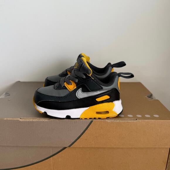 Nike Airmax 90 Easyon Grey/Yellow Toddler Sneakers- SZ 7 C - Picture 3 of 12